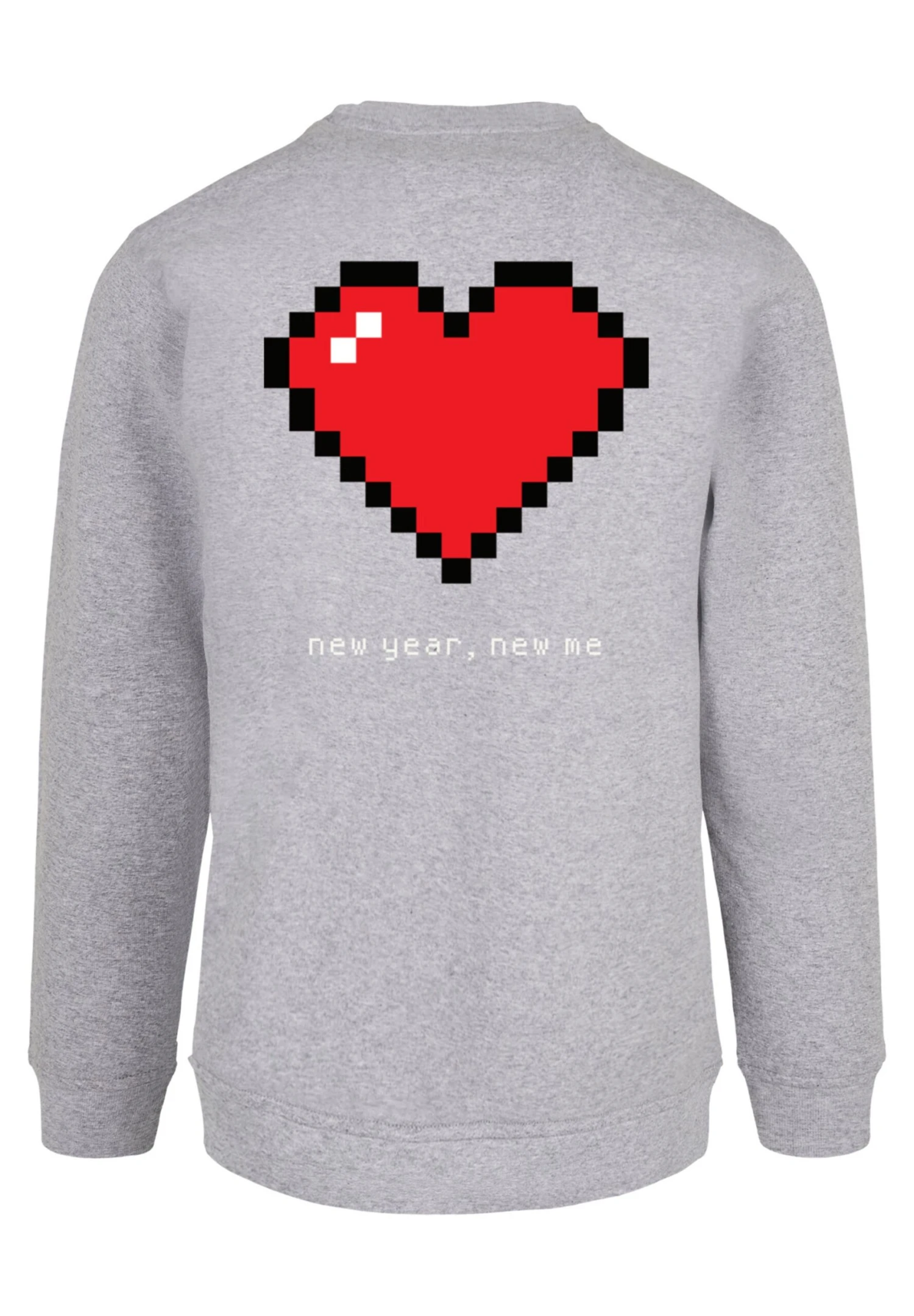 F4NT4STIC Pixel Herz Happy New Year Silvester - Sweater - Heather Grey 9 F4NT4STIC Pixel Herz Happy New Year Silvester - Sweater - Heather Grey - Afbeelding 7