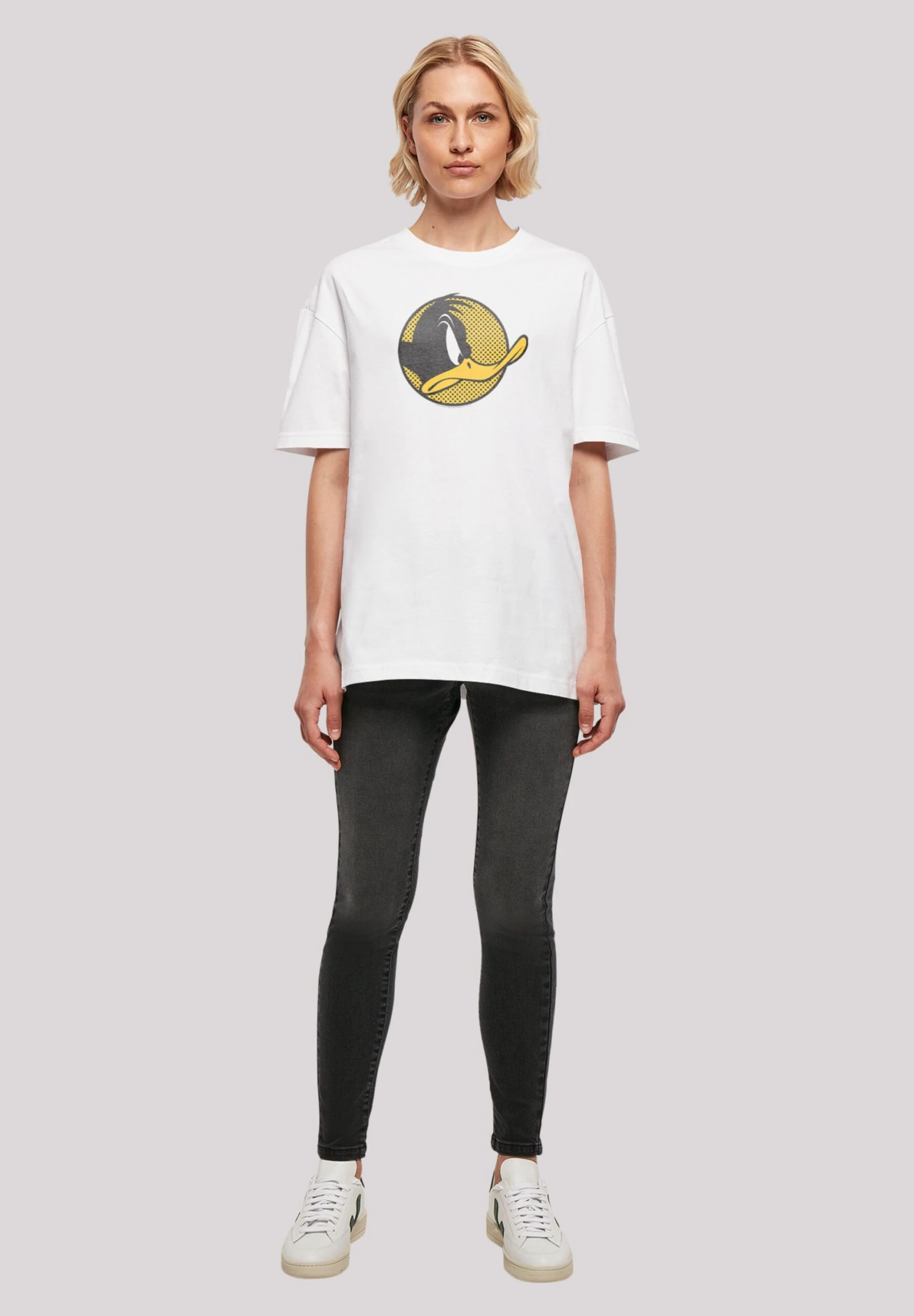 F4NT4STIC Looney Tunes Trickfilm Serie Cartoon Daffy Duck Dotted Profile - T-Shirt Print - White 4 F4NT4STIC Looney Tunes Trickfilm Serie Cartoon Daffy Duck Dotted Profile - T-Shirt Print - White - Afbeelding 2
