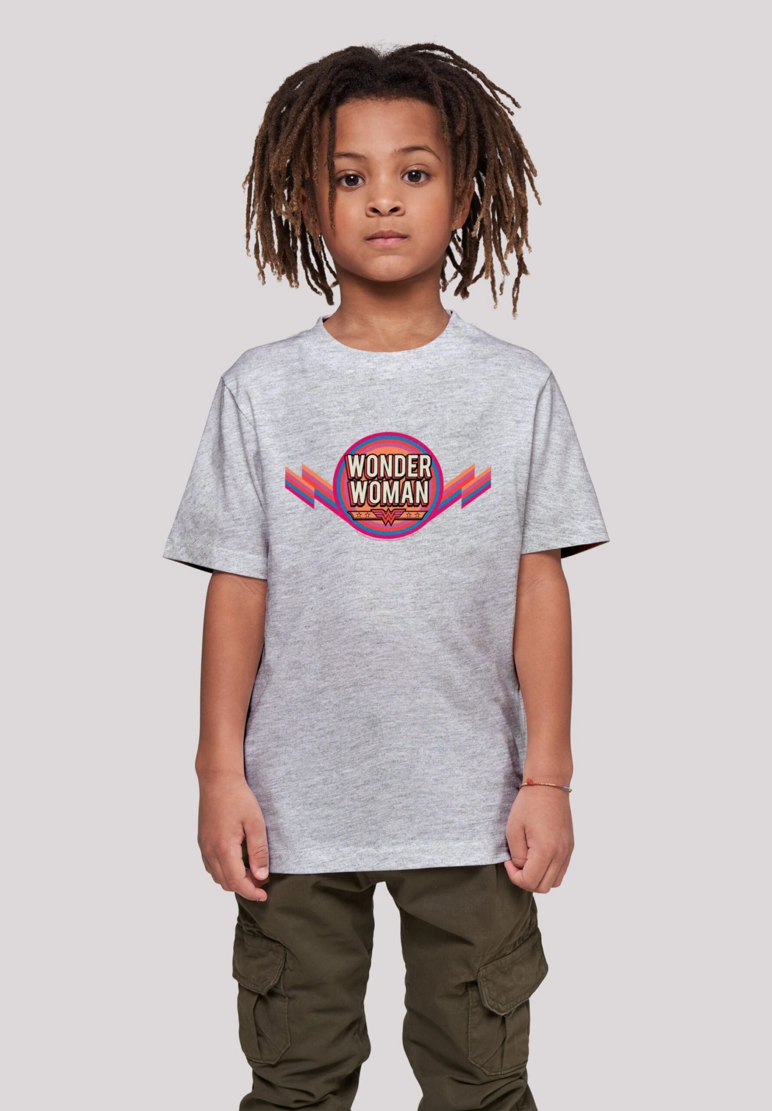 F4NT4STIC Dc Comics Woman Rainbow Logo - T-Shirt Print - Heather Grey 4 F4NT4STIC Dc Comics Woman Rainbow Logo - T-Shirt Print - Heather Grey - Afbeelding 2