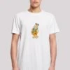 F4NT4STIC Long Cut Familie Feuerstein Fred Flintstone Kick - T-Shirt Print - White