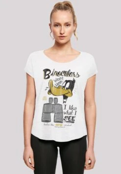 F4NT4STIC Looney Tunes Daffy Duck Binoculars Vintage - T-Shirt Print - White