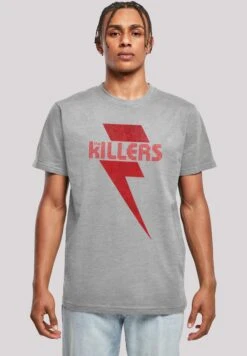 F4NT4STIC The Killers Rock Band Bolt - T-Shirt Print - Heather Grey