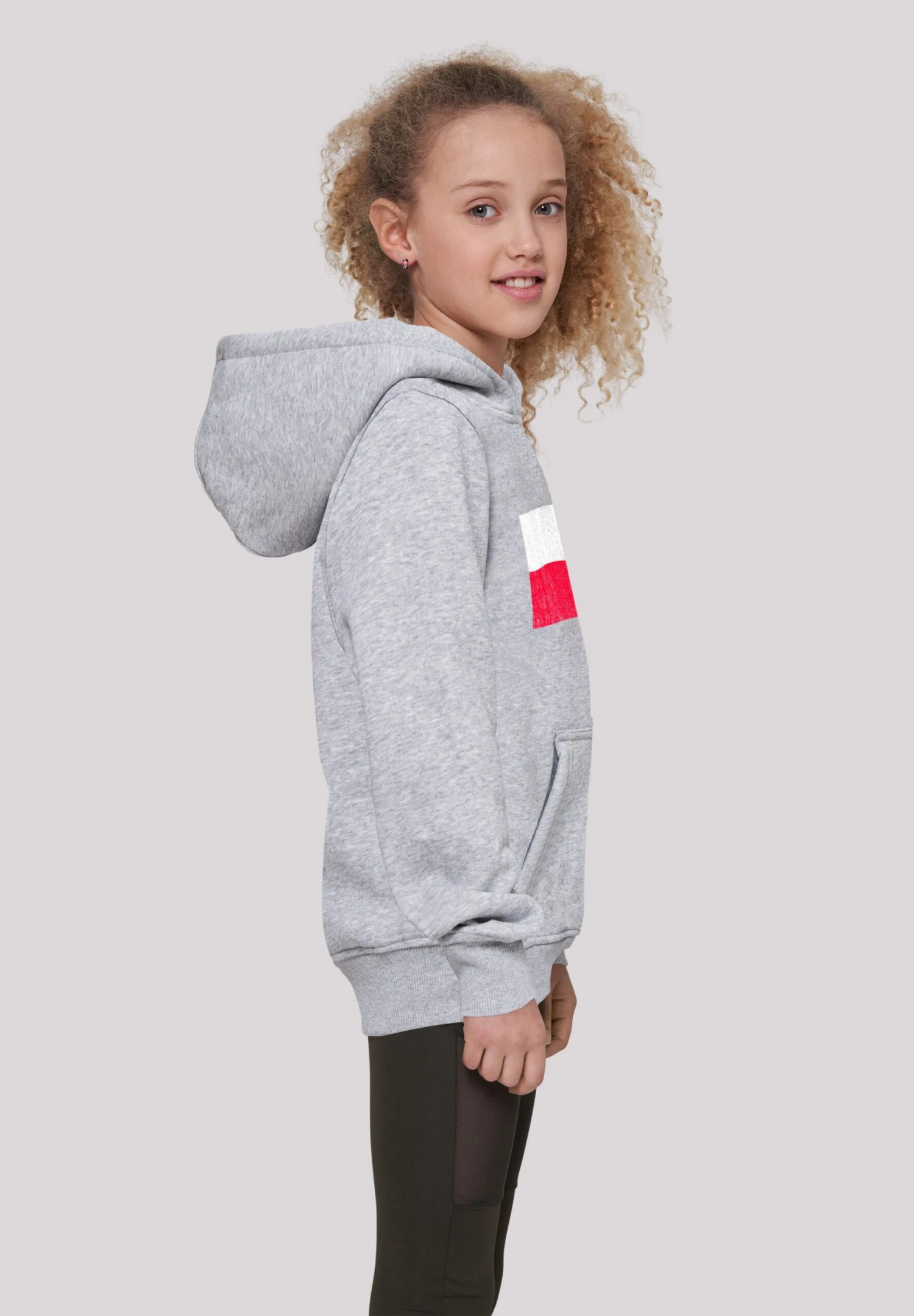 F4NT4STIC Polen Flagge Distressed - Hoodie - Heather Grey 6 F4NT4STIC Polen Flagge Distressed - Hoodie - Heather Grey - Afbeelding 4