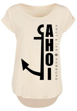 F4NT4STIC Ahoi Anker Crop Knut & Jan Hamburg - T-Shirt Print - Whitesand