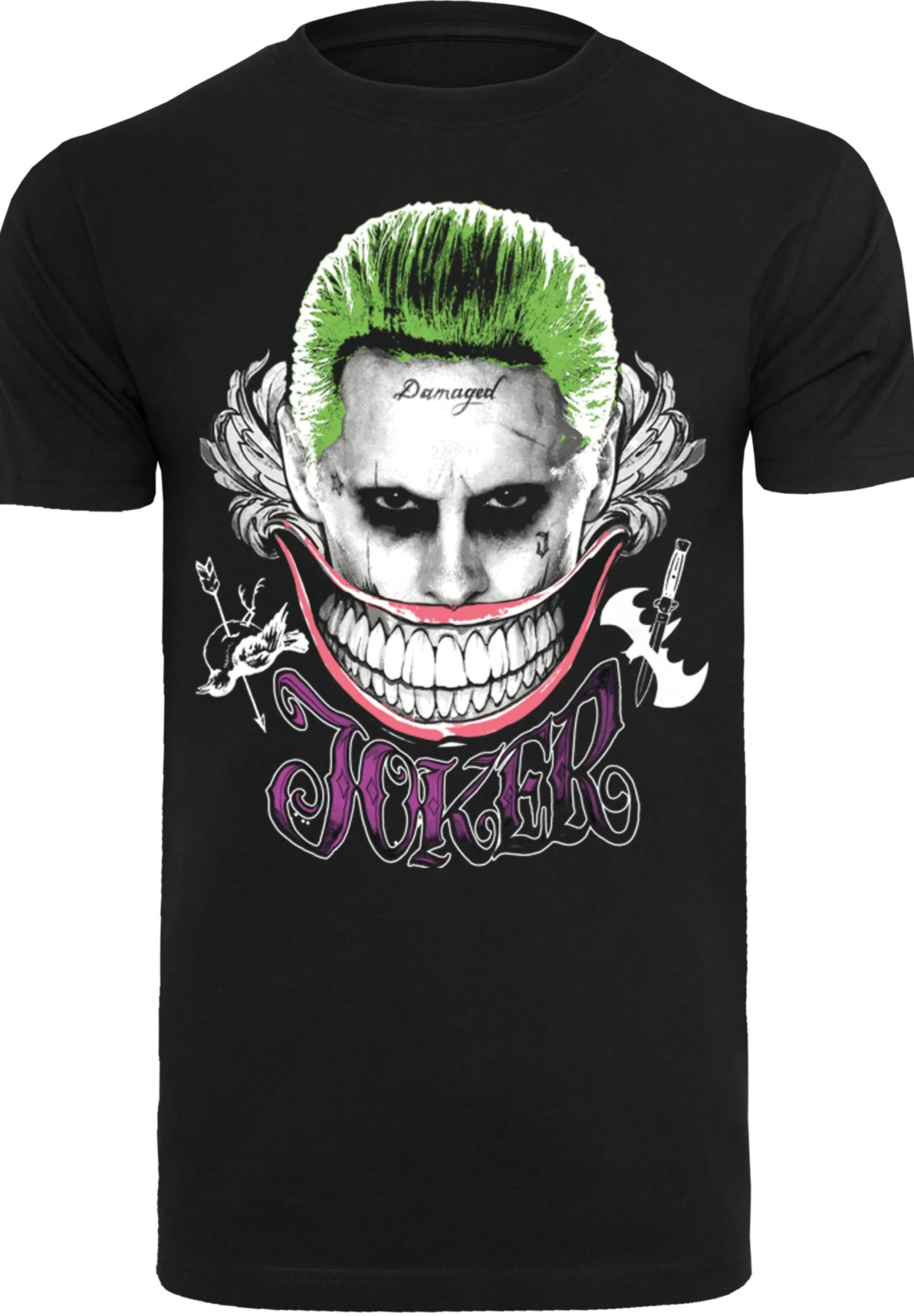 F4NT4STIC Suicide Squad Joker Coloured Smile - T-Shirt Print - Black 8 F4NT4STIC Suicide Squad Joker Coloured Smile - T-Shirt Print - Black - Afbeelding 6