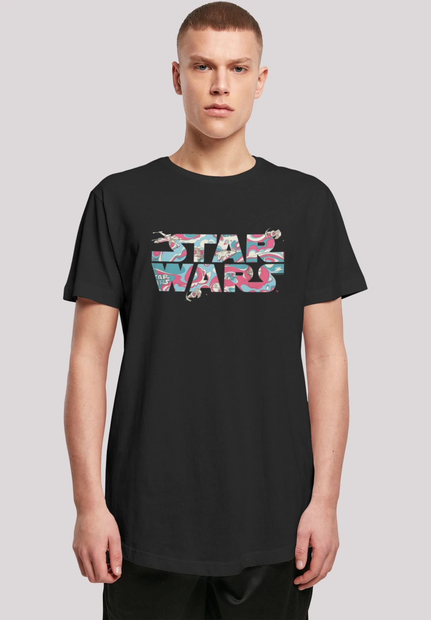 F4NT4STIC Star Wars Wavy Ship Logo - T-Shirt Print - Black 3 F4NT4STIC Star Wars Wavy Ship Logo - T-Shirt Print - Black