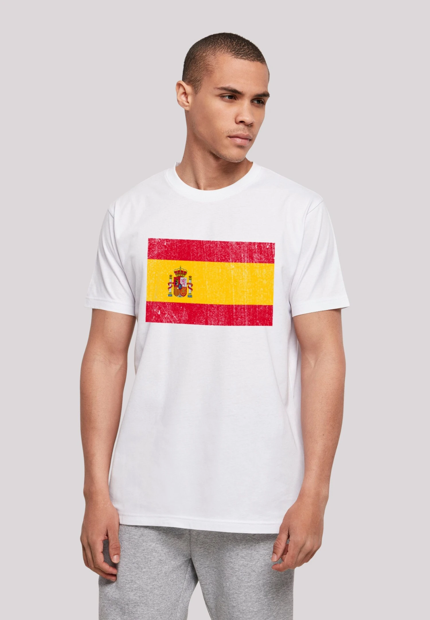 F4NT4STIC Spanien Flagge Spain Distressed - T-Shirt Print - Weiß 3 F4NT4STIC Spanien Flagge Spain Distressed - T-Shirt Print - Weiß