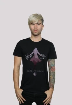 F4NT4STIC Marvel Universe Scarlet Witch - Premium Superhelden Iron Man Cap - T-Shirt Print - Black