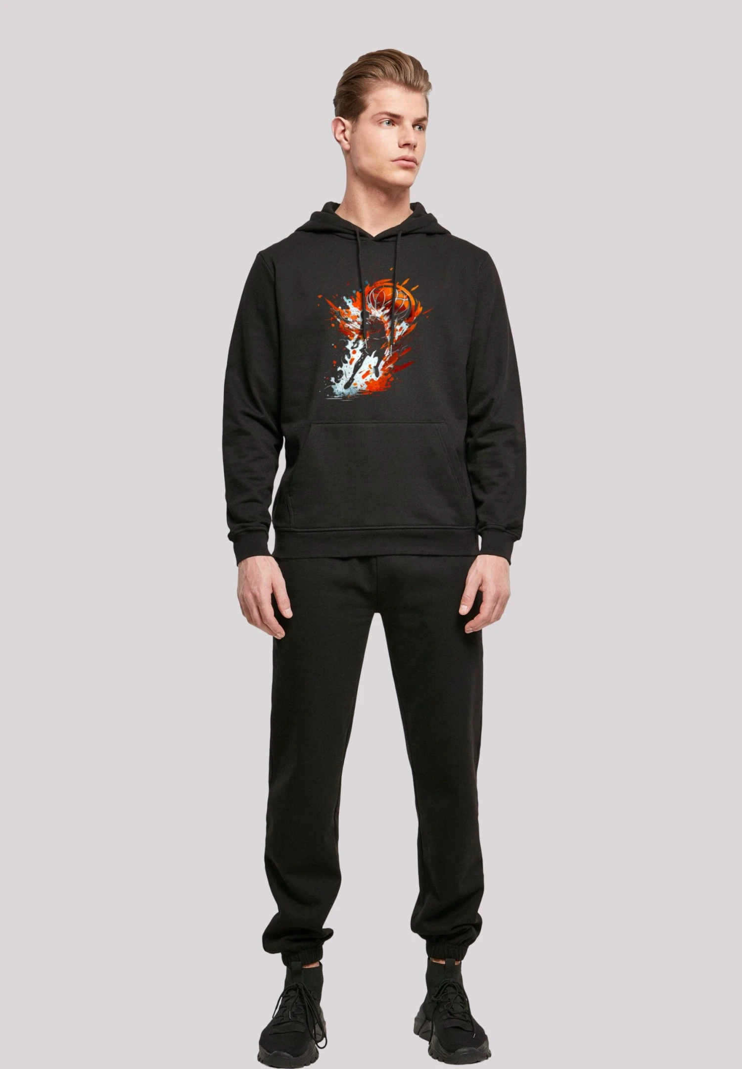 F4NT4STIC Basketball Splash - Hoodie - Schwarz 4 F4NT4STIC Basketball Splash - Hoodie - Schwarz - Afbeelding 2