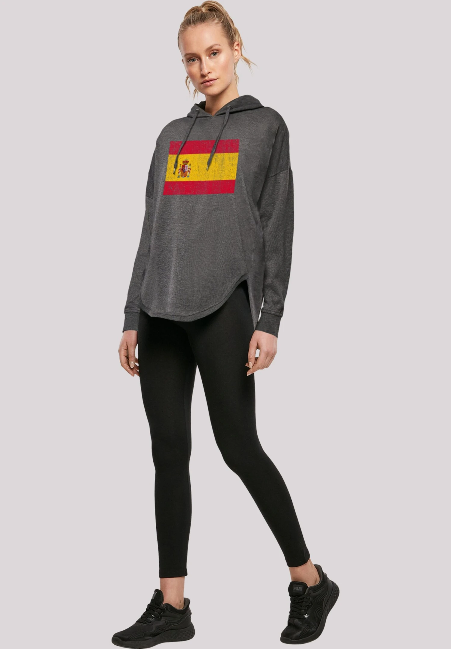 F4NT4STIC Spanien Flagge Distressed - Hoodie - Charcoal 4 F4NT4STIC Spanien Flagge Distressed - Hoodie - Charcoal - Afbeelding 2