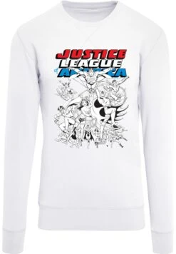 F4NT4STIC Dc Comics Justice League Of America Mono Action Pose - Sweater - White -F4Nt4Stic 518948b05e4a49f8b2e993ec52b5cc0a