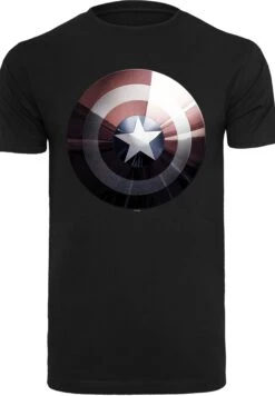 F4NT4STIC Marvel Captain America Shield Shiny - T-Shirt Print - Black -F4Nt4Stic 51ac82dc325549909c00c296cc08c7e4