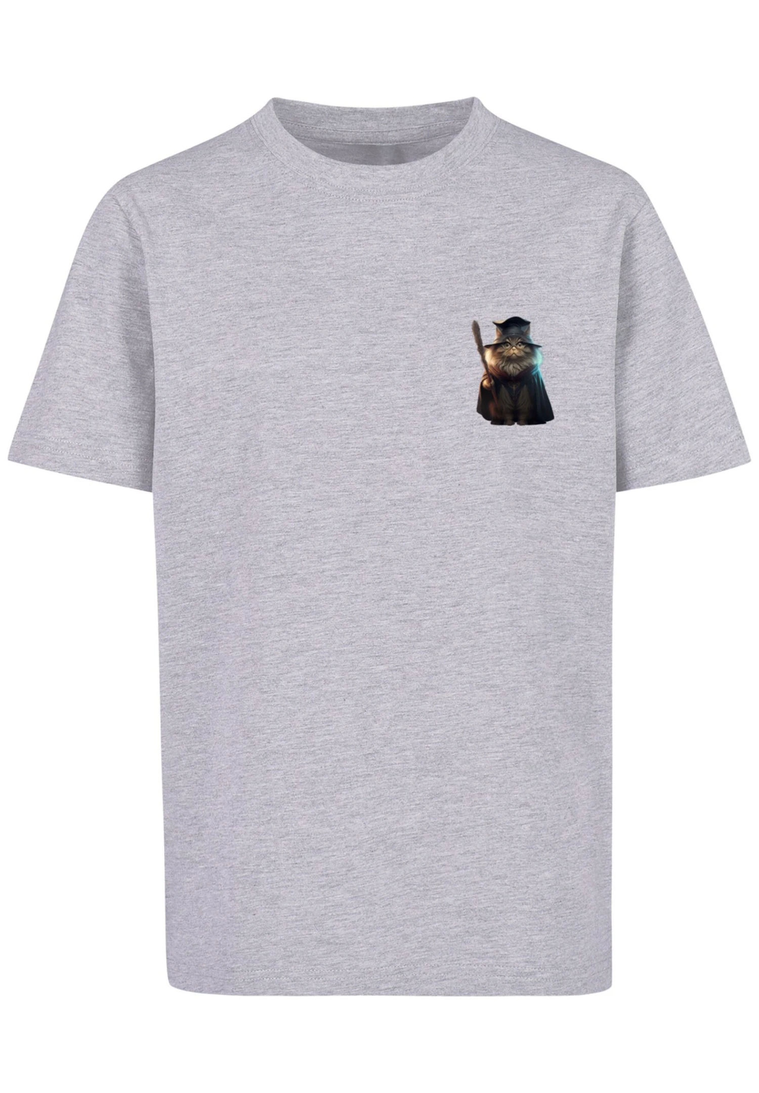 F4NT4STIC Wizard Cat Unisex Tee - T-Shirt Print - Heather Grey 8 F4NT4STIC Wizard Cat Unisex Tee - T-Shirt Print - Heather Grey - Afbeelding 6