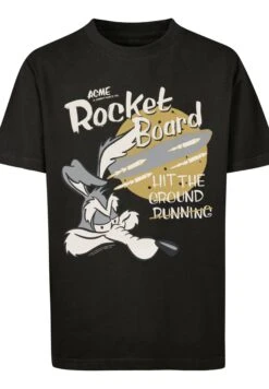 F4NT4STIC Looney Tunes Wile E Coyote Rocket Board Cartoon - T-Shirt Print - Black -F4Nt4Stic 553257da24df465091810b846623f173