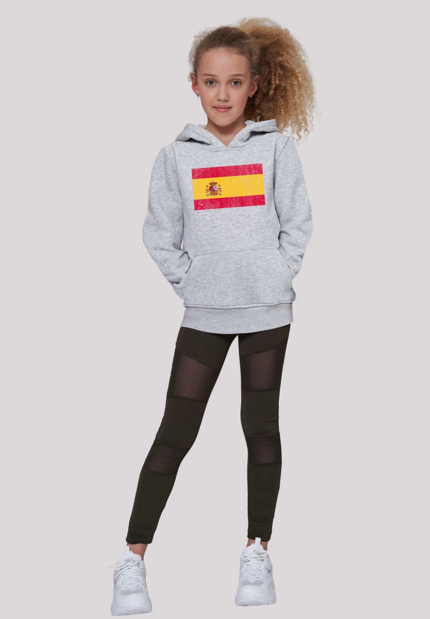 F4NT4STIC Spain Spanien Flagge Distressed - Hoodie - Heather Grey 3 F4NT4STIC Spain Spanien Flagge Distressed - Hoodie - Heather Grey