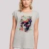 F4NT4STIC Totenkopf Blumen - T-Shirt Print - Heather Grey 2 F4NT4STIC Totenkopf Blumen - T-Shirt Print - Heather Grey -F4Nt4Stic 574d40e6bdd641a7bfc60fcd10a30352