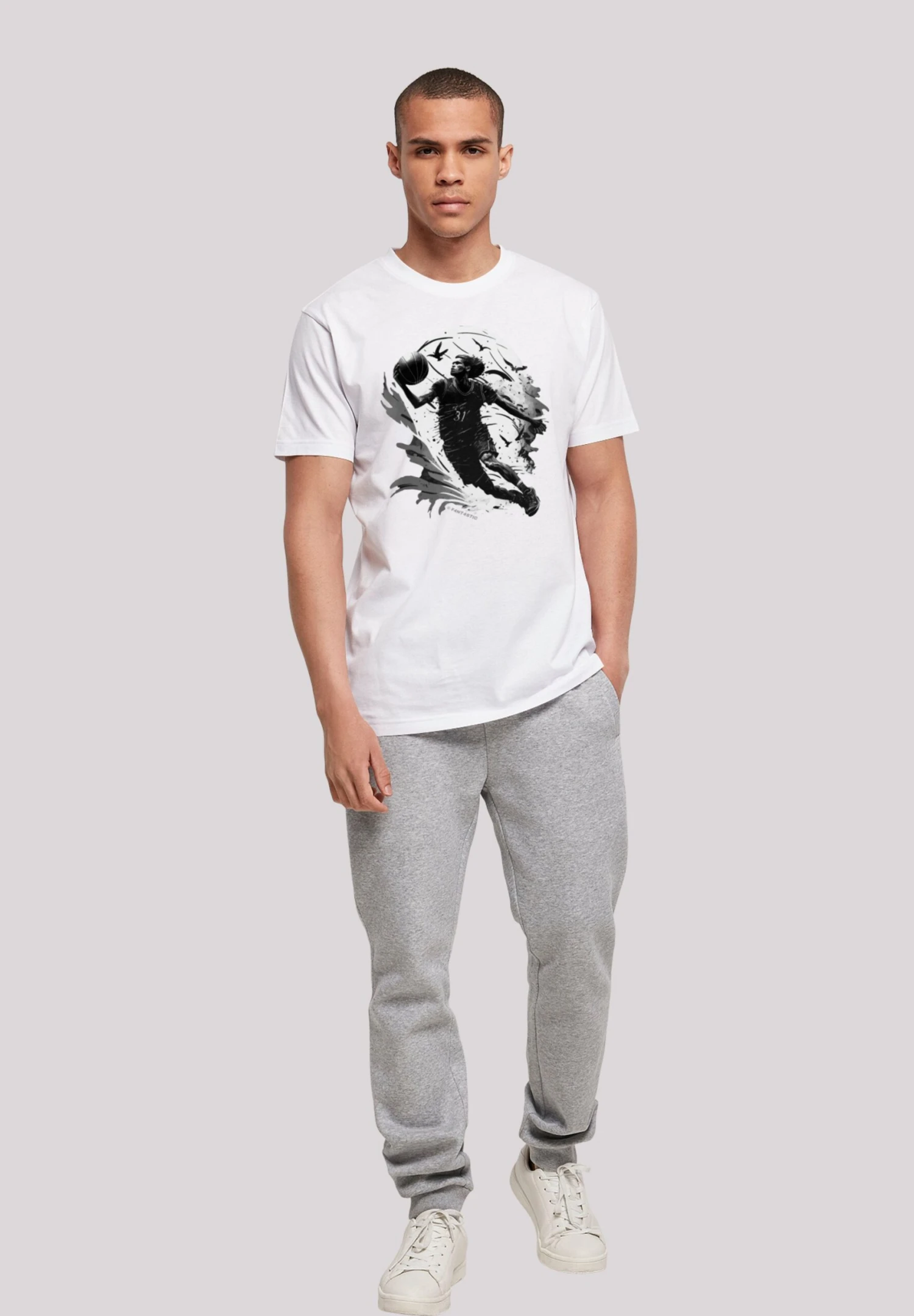 F4NT4STIC Basketball Spieler - T-Shirt Print - Weiß 4 F4NT4STIC Basketball Spieler - T-Shirt Print - Weiß - Afbeelding 2