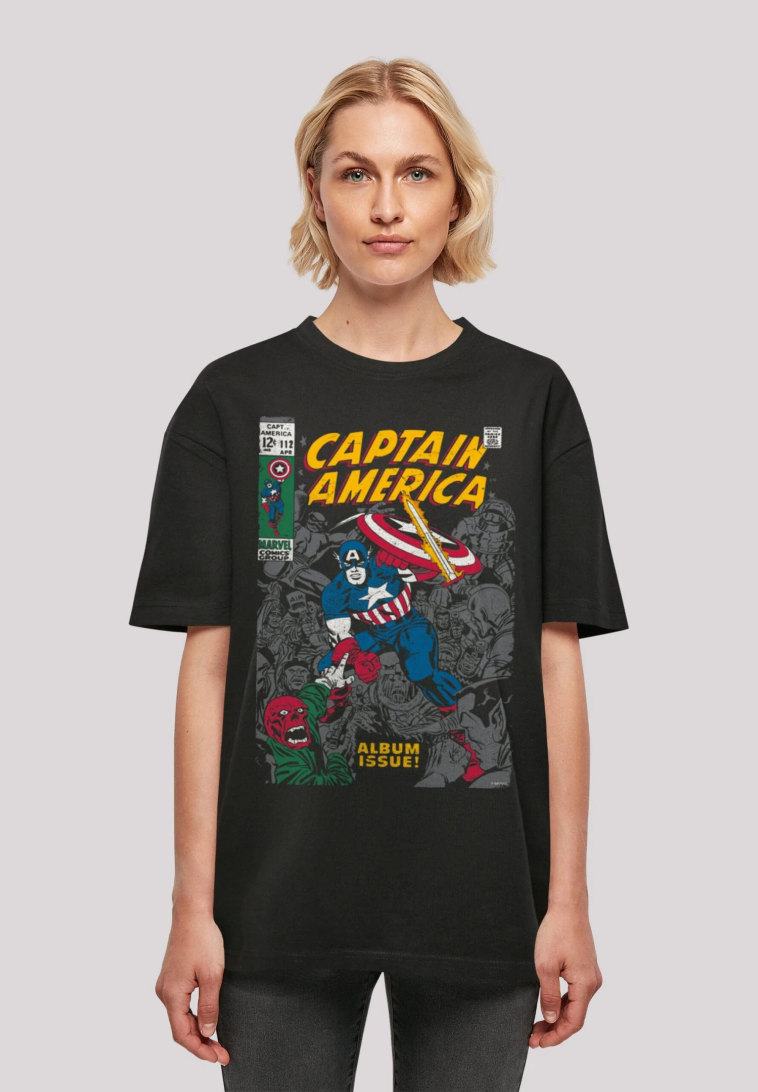 F4NT4STIC Marvel Captain America Album Issue Cover - T-Shirt Print - Black 3 F4NT4STIC Marvel Captain America Album Issue Cover - T-Shirt Print - Black