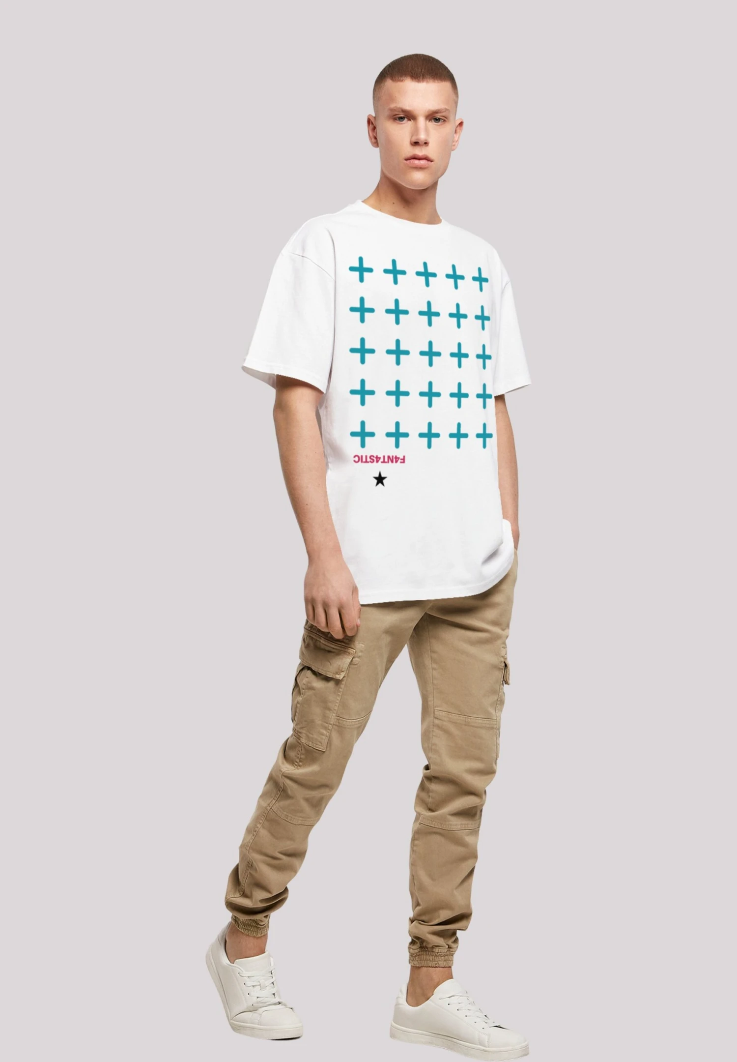 F4NT4STIC Kreuze Blau - T-Shirt Print - Weiß 4 F4NT4STIC Kreuze Blau - T-Shirt Print - Weiß - Afbeelding 2