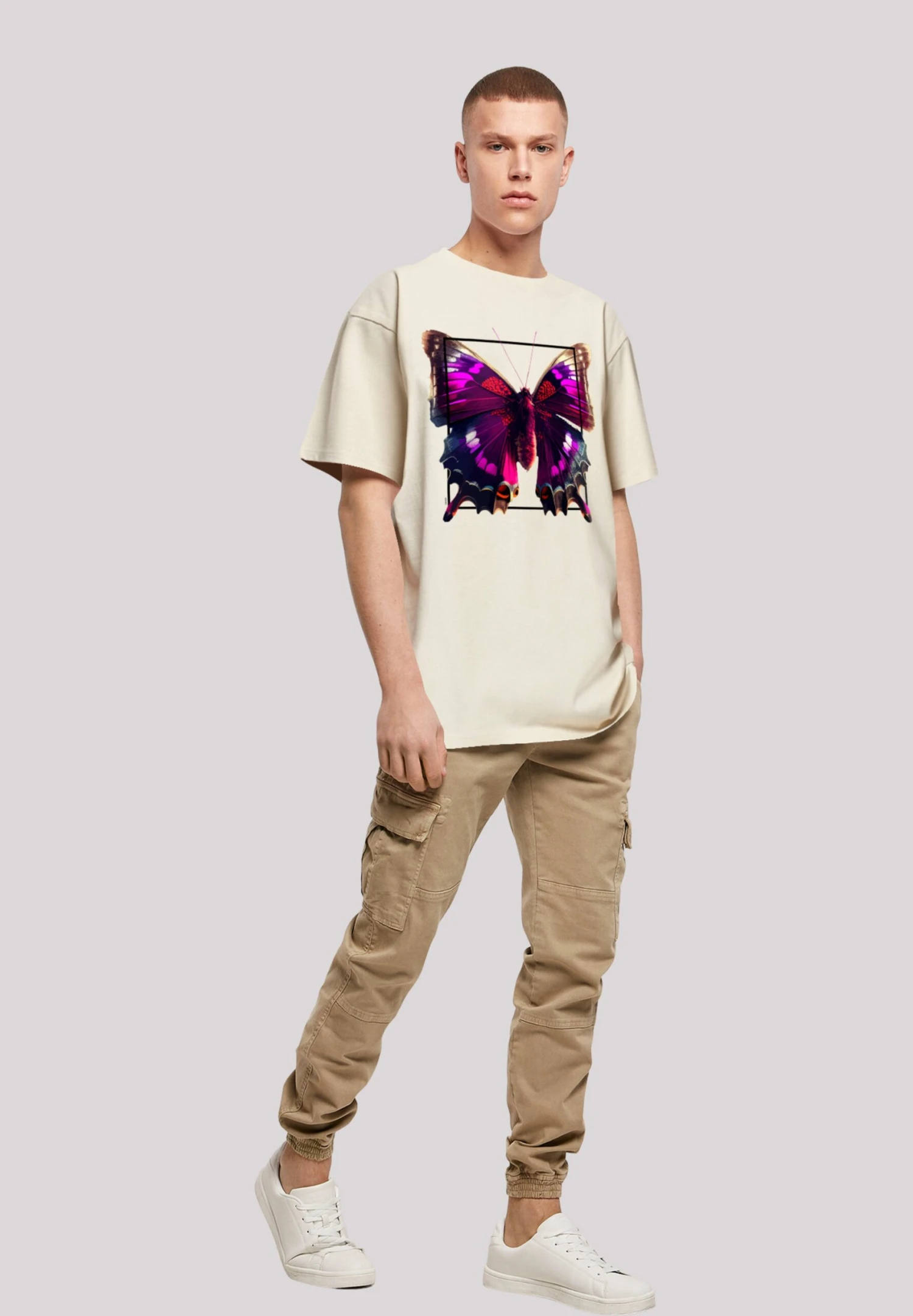 F4NT4STIC Oversize- T-Shirt Print - Sand 4 F4NT4STIC Oversize- T-Shirt Print - Sand - Afbeelding 2