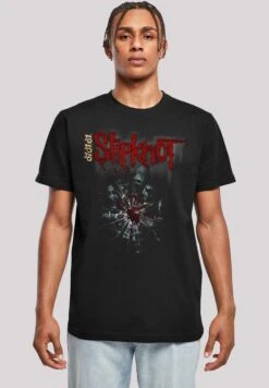 F4NT4STIC Slipknot Metal Band Shattered Glass - T-Shirt Print - Black
