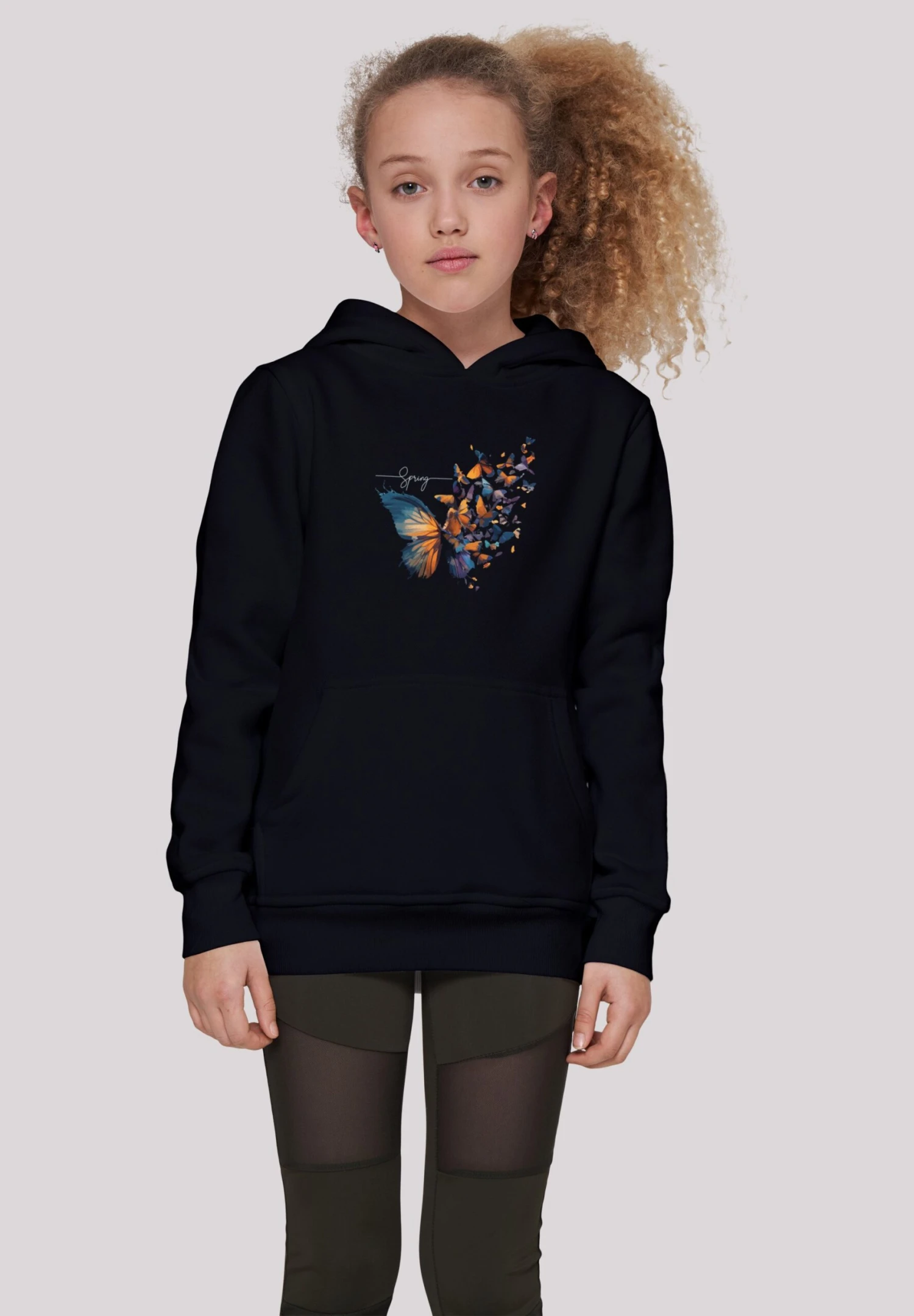 F4NT4STIC Schmetterling Frühling Unisex - Hoodie - Schwarz 4 F4NT4STIC Schmetterling Frühling Unisex - Hoodie - Schwarz - Afbeelding 2