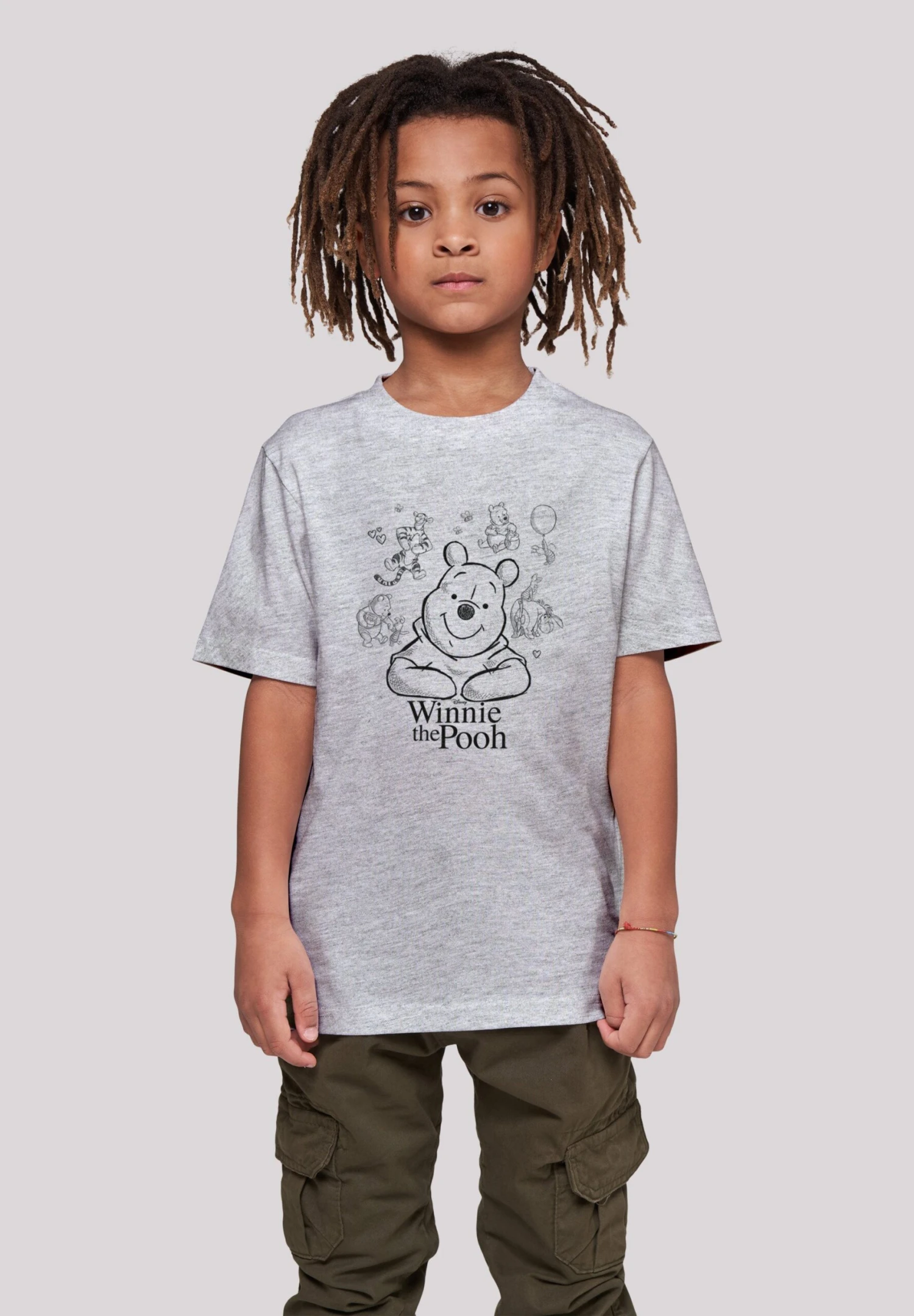 F4NT4STIC Disney Winnie Puuh Der Bär Collage Sketch - T-Shirt Print - Heather Grey 4 F4NT4STIC Disney Winnie Puuh Der Bär Collage Sketch - T-Shirt Print - Heather Grey - Afbeelding 2