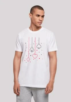F4NT4STIC Herz Karo Kreuz Pik - T-Shirt Print - Weiß