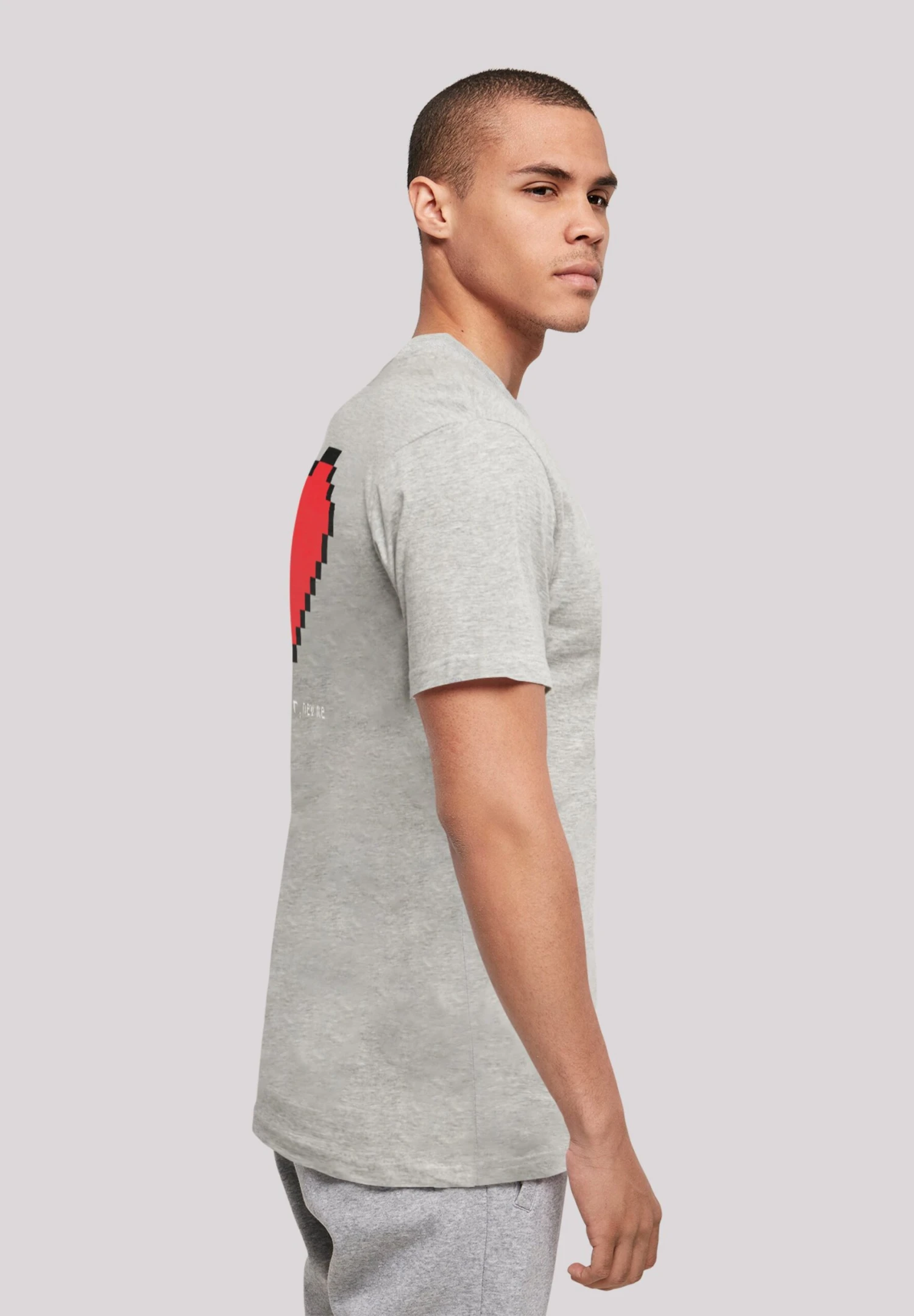 F4NT4STIC Happy New Year Pixel Herz - T-Shirt Print - Heather Grey 6 F4NT4STIC Happy New Year Pixel Herz - T-Shirt Print - Heather Grey - Afbeelding 4