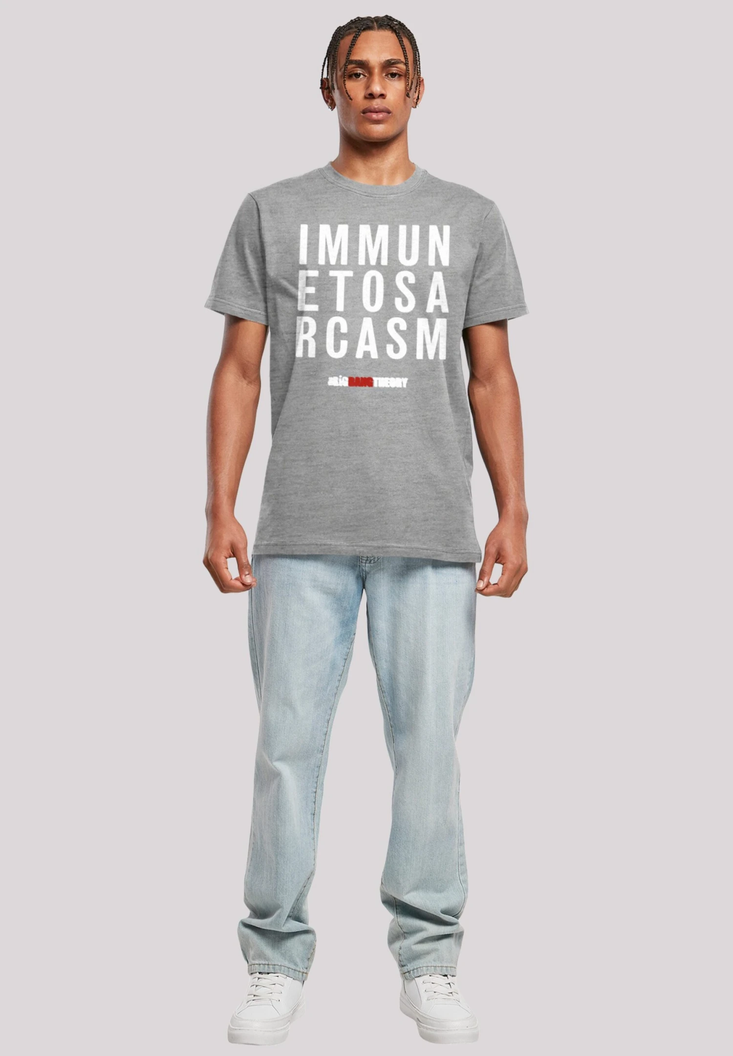 F4NT4STIC Big Bang Theory Tv Serie Immune To Sarcasm - T-Shirt Print - Heather Grey 4 F4NT4STIC Big Bang Theory Tv Serie Immune To Sarcasm - T-Shirt Print - Heather Grey - Afbeelding 2