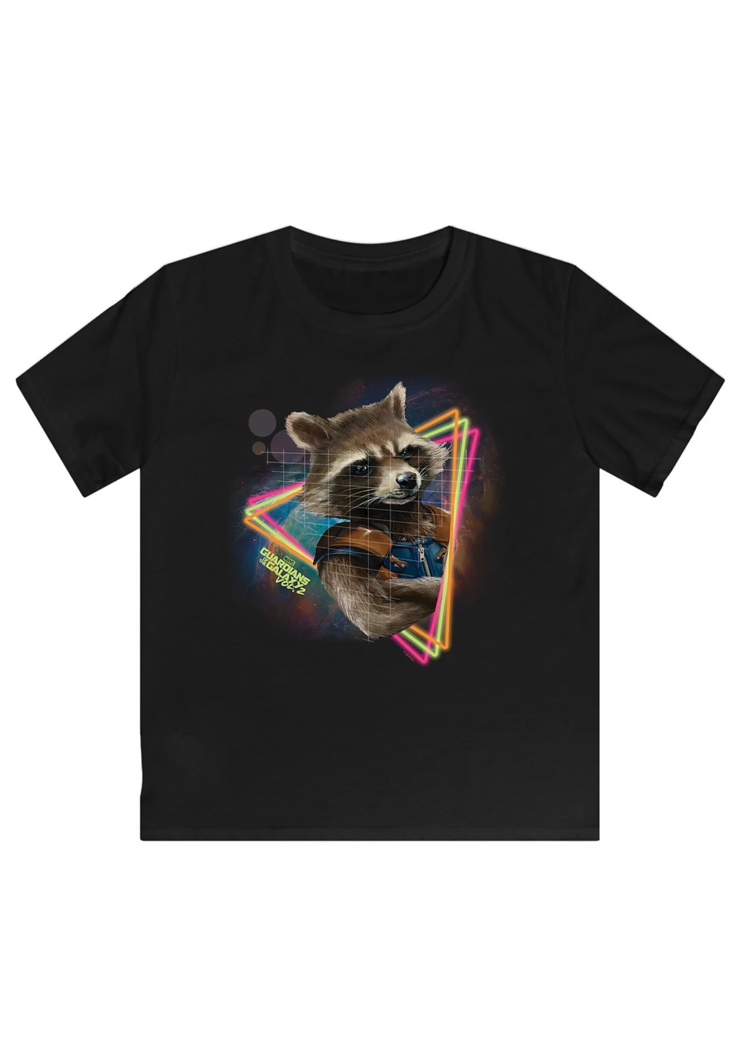 F4NT4STIC Marvel Guardians Of The Galaxy Neon Rocket Premium Superhelden - T-Shirt Print - Black 4 F4NT4STIC Marvel Guardians Of The Galaxy Neon Rocket Premium Superhelden - T-Shirt Print - Black - Afbeelding 2