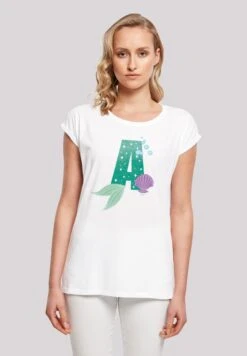 F4NT4STIC Disney Alphabet A Is For Arielle Die Meerjungfrau - T-Shirt Print - White