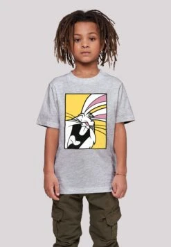 F4NT4STIC Looney Tunes Bugs Bunny Laughing - T-Shirt Print - Heather Grey