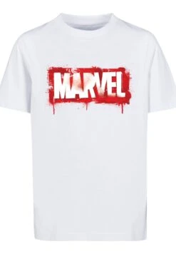 F4NT4STIC Marvel Spray Logo - T-Shirt Print - White -F4Nt4Stic 6a254e7adcc24ee5b6f2e9fa42b2cf34