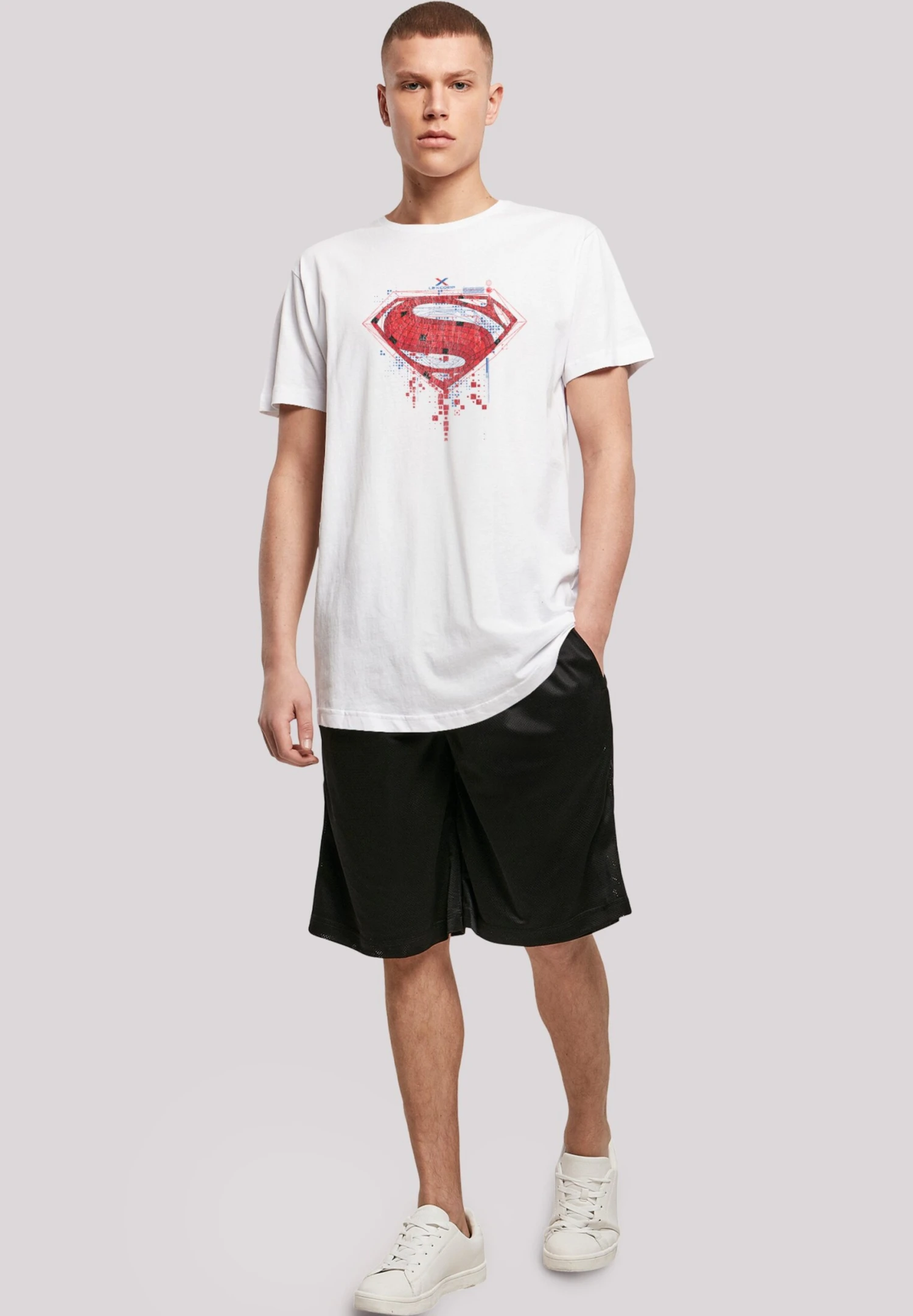 F4NT4STIC Dc Comis Superhelden Superman Geo Logo - T-Shirt Print - White 4 F4NT4STIC Dc Comis Superhelden Superman Geo Logo - T-Shirt Print - White - Afbeelding 2