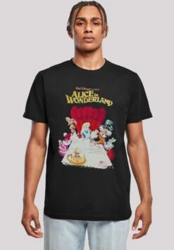 F4NT4STIC Disney Alice Im Wunderland Retro Poster - T-Shirt Print - Black