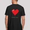 F4NT4STIC Happy New Year Pixel Herz - T-Shirt Print - Schwarz -F4Nt4Stic 6e9f18da4d944c89aebe2ebd2c830ff1