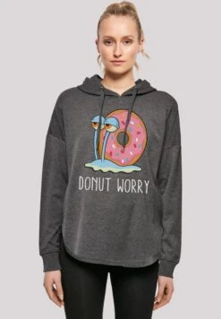 F4NT4STIC Spongebob Schwammkopf -Donut Worry Garry - Hoodie - Charcoal