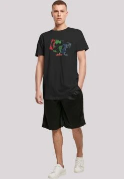F4NT4STIC Long Cut'Marvel Superhelden Avengers Team Punch Out' - T-Shirt Print - Black -F4Nt4Stic 70baa317ff62451a8f4094ea115274ec