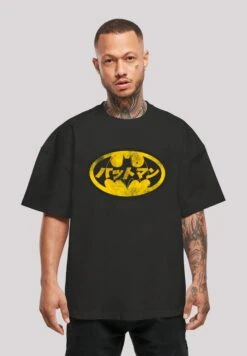 F4NT4STIC Dc Comics Batman Japanese Logo - T-Shirt Print - Black