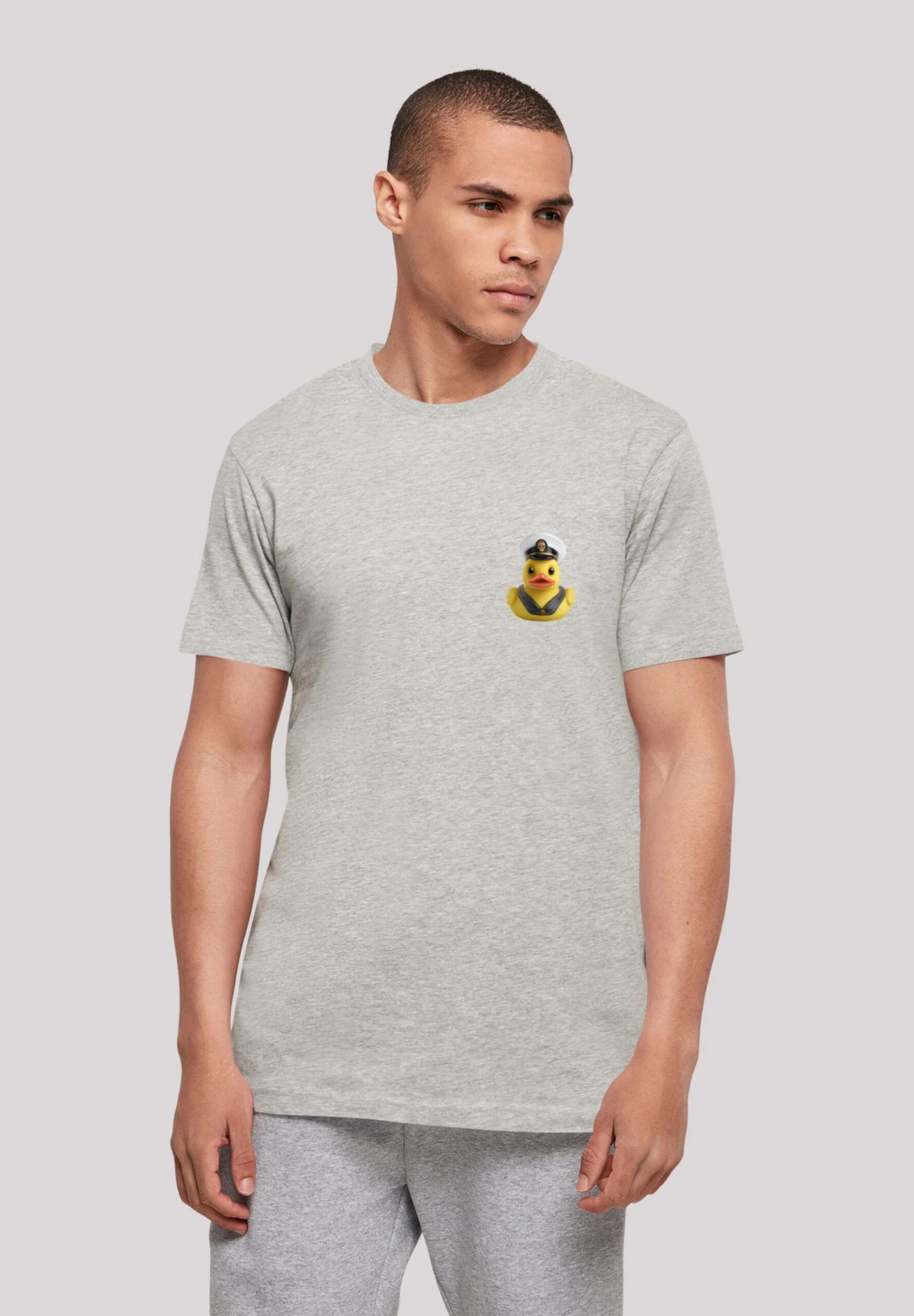 F4NT4STIC Rubber Duck Captain - T-Shirt Print - Heather Grey 3 F4NT4STIC Rubber Duck Captain - T-Shirt Print - Heather Grey