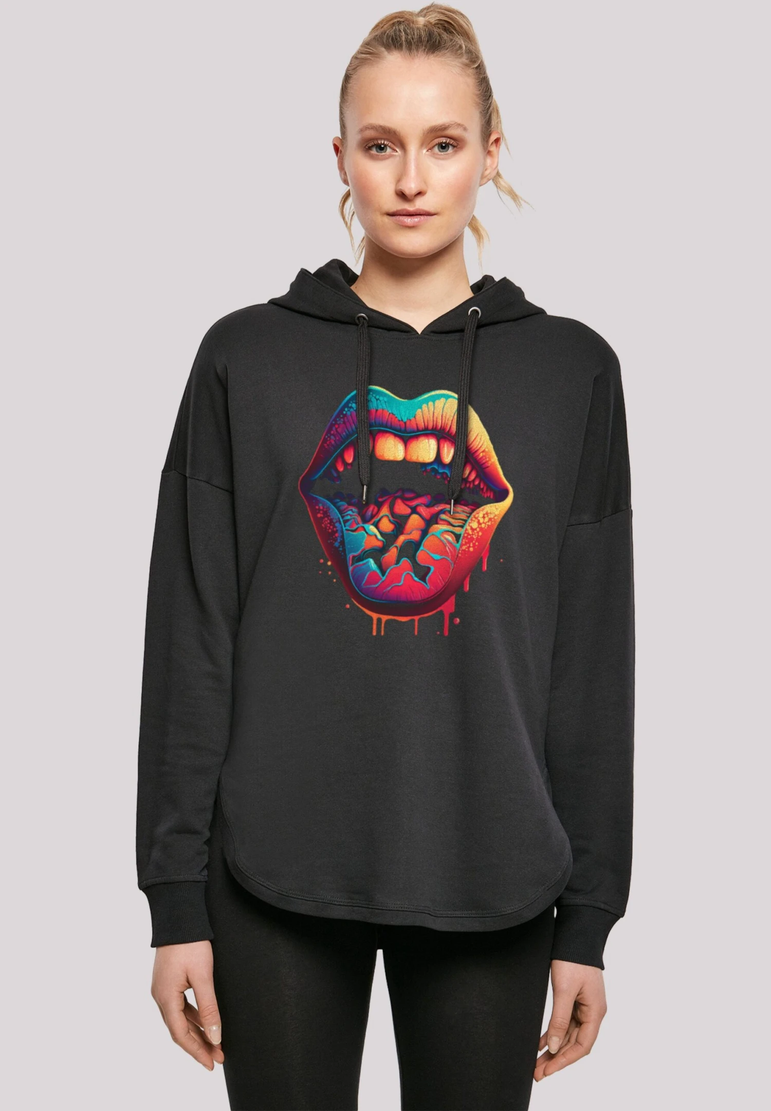 F4NT4STIC Drooling Lips- Hoodie - Schwarz 3 F4NT4STIC Drooling Lips- Hoodie - Schwarz