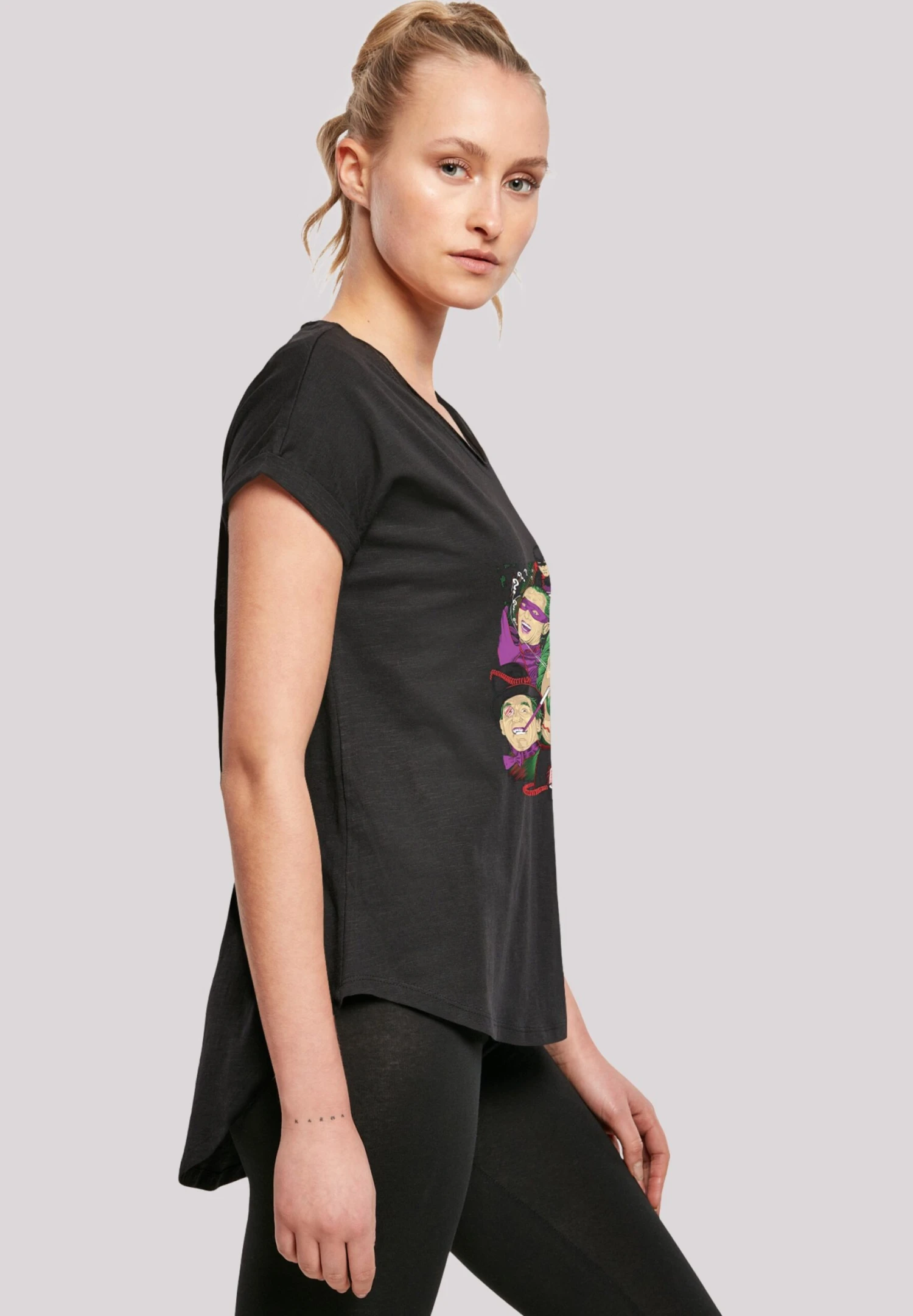 F4NT4STIC Batman Tv Series Rogues Gallery -Blk With Long - T-Shirt Print - Black 6 F4NT4STIC Batman Tv Series Rogues Gallery -Blk With Long - T-Shirt Print - Black - Afbeelding 4