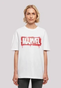 F4NT4STIC Marvel Spray Logo - T-Shirt Print - White