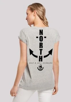 F4NT4STIC North Anchor Knut & Jan Hamburg - T-Shirt Print - Heather Grey