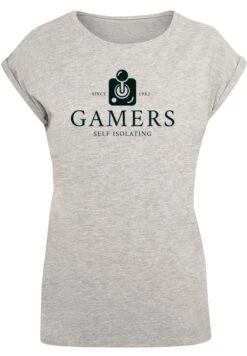 F4NT4STIC Retro Gaming Gamers Self Isolating - T-Shirt Print - Heather Grey -F4Nt4Stic 793e4eabcb9a49409d1232516c671bfb