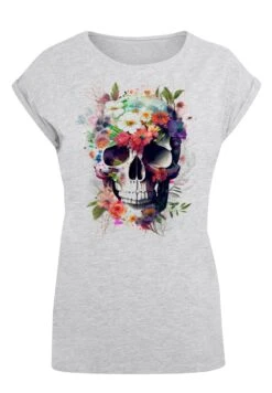 F4NT4STIC Totenkopf Blumen - T-Shirt Print - Heather Grey 14 F4NT4STIC Totenkopf Blumen - T-Shirt Print - Heather Grey -F4Nt4Stic 7997f703df2a49628737f426d09c29dc