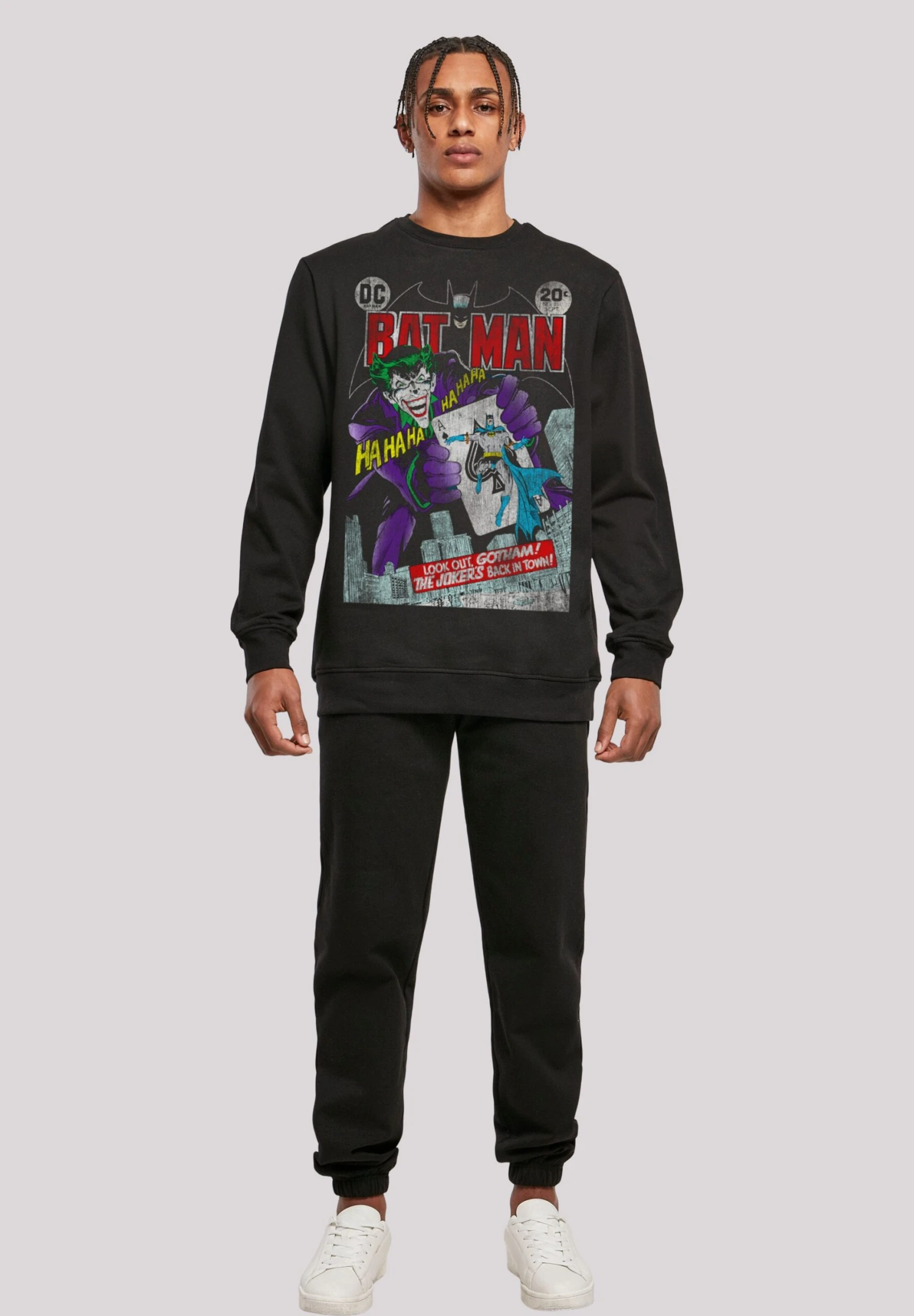 F4NT4STIC Batman Joker Playing Card Cover - Sweater - Black 4 F4NT4STIC Batman Joker Playing Card Cover - Sweater - Black - Afbeelding 2