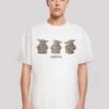 F4NT4STIC Star Wars The Mandalorian The Child Poses - T-Shirt Print - White