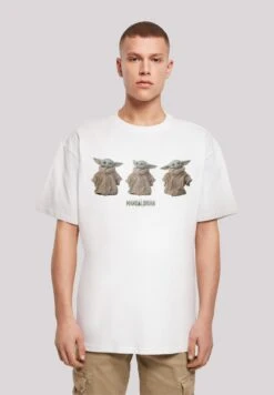 F4NT4STIC Star Wars The Mandalorian The Child Poses - T-Shirt Print - White